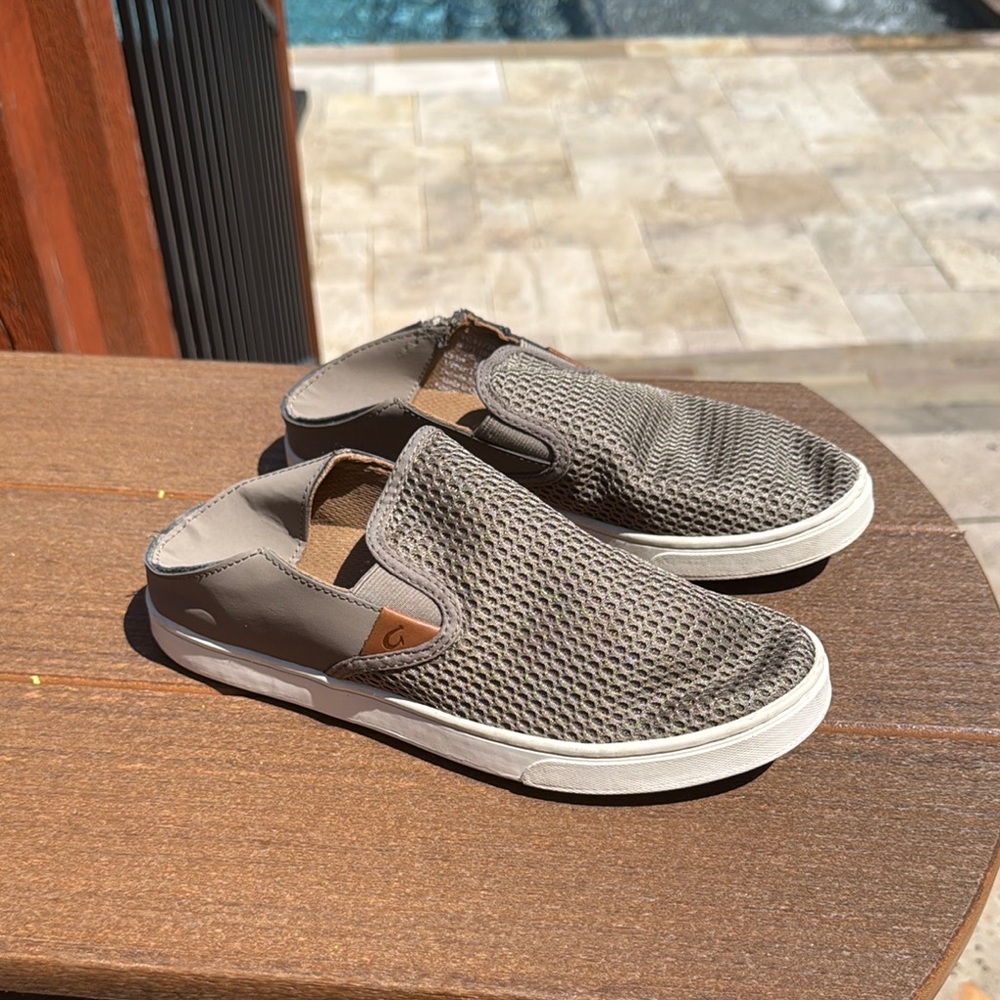 OluKai Gray Loafers with Breathable Design and Cushioned Comfort